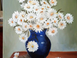 Margarete in vaza albastra